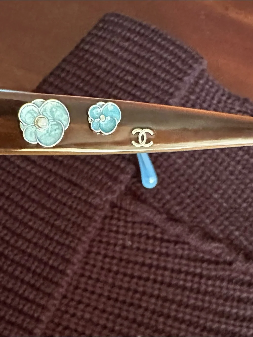 CHANEL Camellia Floral Sunglasses 5187-H Blue Brown Tortoise 55mm made in Italy